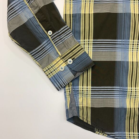 Tommy Bahama Shirt Mens M Medium Olive Plaid Long Sleeve Cotton Flip Cuff Button - Picture 5 of 11